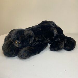 Vtg 2003 Manhattan Toy Co Big Plush Black Spotted Leopard Jaguar Panther Cat